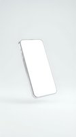Modern smartphone with blank white screen isolated on light background, ready for app mockups, UI design, and digital marketing presentations.