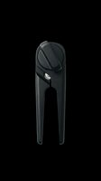 Black golf divot repair tool isolated on transparent background, ready for stickers, print on demand, T-shirt design, and clipart use.