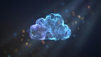 Digital cloud network with glowing blue and purple circuit patterns, representing data storage, computing infrastructure, and cloud technology solutions for business applications.