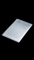 Brushed aluminum metal plate isolated on transparent background, ready for design use in t-shirts, stickers, sublimation, print-on-demand products and digital crafts.