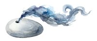 Watercolor whale with flowing tail isolated on white background, suitable for children's book illustrations, nursery decor, and educational materials.