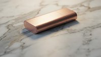Elegant rose gold metallic rectangular bar on luxurious marble surface for premium branding, jewelry design, and sophisticated product presentations.
