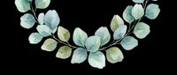 Watercolor eucalyptus wreath with soft green and teal leaves, isolated on transparent background. Great for wedding stationery, stickers, sublimation, and print on demand.