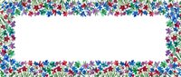 Colorful confetti border frame with vibrant stars and streamers on white background, ideal for celebrations, invitations, and festive event designs.