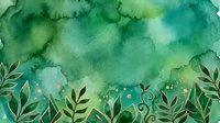 Watercolor green botanical background with hand-painted foliage, leaves, and organic elements. Suitable for nature-themed designs, wallpapers, and creative projects.