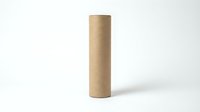 Cylindrical cork roll or tube standing upright on white background, suitable for packaging, storage, crafts, eco-friendly materials, and sustainable product design projects.