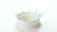 Milk splash crown with droplets on white background isolated for dairy product advertising and beverage marketing campaigns.