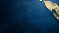 Dark navy blue and gold abstract background with textured surface and metallic gold paint stroke detail in corner, modern luxury design element.