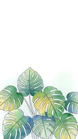 Tropical monstera leaves in watercolor style with green and blue tones on white background for botanical designs and nature-themed projects.