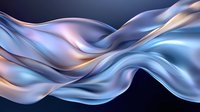Elegant flowing silk fabric in blue and rose gold colors creates smooth waves against dark background, abstract luxury design element for creative projects.