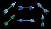 Decorative arrows with feather details isolated on transparent background, ready for t-shirt designs, clipart, stickers, sublimation, and print-on-demand projects.