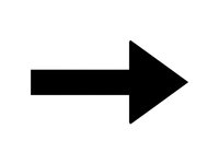 Black arrow pointing right on white background isolated for graphic design and web interface navigation elements.