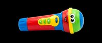 Colorful toy microphone with a cute face, isolated on transparent background. Great for clipart, stickers, t-shirt design, print on demand, and sublimation projects.