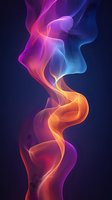 Colorful abstract smoke waves in pink, blue, and orange tones against dark background, creating flowing ethereal shapes for modern digital designs.