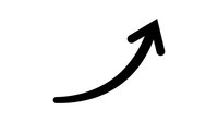 Black curved arrow pointing upward and right on white background isolated for graphic design and business presentations.