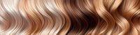 Luxurious wavy hair texture in warm blonde and brown tones creating smooth flowing curves and lines. Seamless horizontal pattern for beauty and fashion designs.
