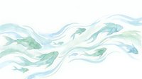 Watercolor flowing waves pattern in soft blue and green tones on white background. Abstract fluid motion design for textile, wallpaper and creative projects.