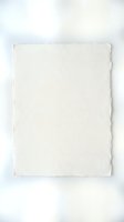 Blank cream textured paper sheet with deckled edges on white background, suitable for stationery, design mockups, and artistic projects.