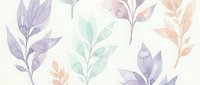 Watercolor botanical leaves in soft pastel colors creating elegant floral pattern on light background for spring design projects and nature themes.