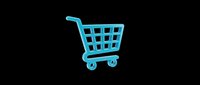 Blue shopping cart icon isolated on transparent background, ready for e-commerce, retail, sticker, t-shirt design, clipart, and print on demand use.