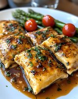 Grilled chicken breast with herb sauce served alongside fresh asparagus and cherry tomatoes on white plate for healthy dining experience.