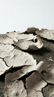 Cracked and peeling paint on weathered concrete surface with curled edges and texture, suitable for backgrounds, overlays, and grunge design projects.