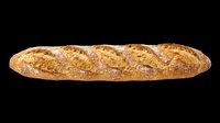 Freshly baked crusty baguette isolated on transparent background, ready for food design, stickers, print on demand, menus, clipart, and T-shirt use.