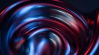 Swirling neon blue and red light trails create an abstract vortex effect on dark background, suitable for tech, gaming, and modern design projects.