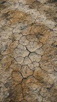 Cracked, parched earth with deep fissures and brown tones showing severe drought conditions, soil erosion, and environmental degradation for climate change awareness.