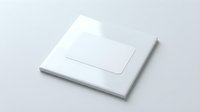 White blank envelope with transparent window on clean background for business correspondence and mailing templates.