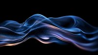 Abstract flowing waves with luminous blue and purple gradients on black background for modern digital design projects.
