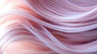 Abstract flowing hair strands in soft pink and purple gradient colors creating dynamic wave motion for modern design backgrounds and artistic projects.
