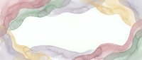 Watercolor frame border with soft pastel colors in pink, green, yellow and purple tones creating elegant decorative space for text or design elements.