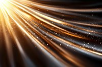Abstract golden light rays with glowing particles on dark background, creating dramatic illumination effect for luxury designs.