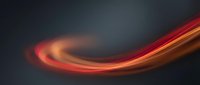 Glowing red and orange light trails curve across dark background, creating dynamic motion effect for modern design projects and digital backgrounds.