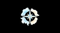 Watercolor compass rose with soft blue and golden tones, isolated on transparent background. Great for stickers, t-shirt design, print on demand, and sublimation crafts.