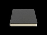 Dark gray hardcover notebook isolated on transparent background, ready for t-shirt design, clipart, stickers, print on demand, and sublimation projects.