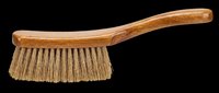 Wooden hand brush with natural bristles, isolated on transparent background. Great for cleaning clipart, stickers, t-shirt design, print on demand, and sublimation projects.