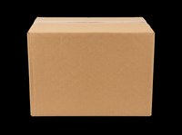 Closed brown cardboard shipping box isolated on transparent background, ready for T-shirt design, stickers, clipart, print on demand, and sublimation projects.