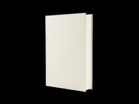 Blank hardcover book mockup isolated on transparent background, ready for design use in stickers, print on demand, T-shirt design, and clipart projects.