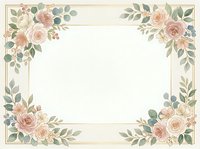 Elegant floral frame with soft pink roses and eucalyptus leaves on cream background for wedding invitations, greeting cards and romantic designs.