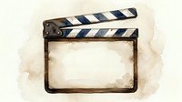Vintage film clapperboard with worn texture and blank slate for movie production, cinema, filmmaking, and entertainment industry projects.