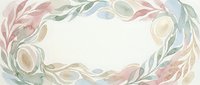 Watercolor floral wreath frame with soft pastel leaves and botanical elements on white background for wedding invitations and greeting cards.