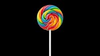 Colorful spiral lollipop with rainbow swirls on white stick, isolated on transparent background. Ready for clipart, t-shirt design, stickers, print-on-demand, and sublimation projects.