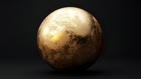 Metallic gold sphere with textured surface reflecting light against dark background, creating dramatic contrast and luxurious appearance. Suitable for luxury branding.