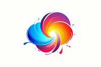 Vibrant spiral splash in rainbow colors with dynamic swirling motion effect creates energetic abstract design on white background, isolated for creative projects.