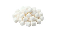 Isolated white and cream marshmallow cubes on transparent background, ready for design use on packaging, advertising, confectionery marketing, and culinary content.