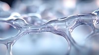 Macro view of transparent soap bubbles forming abstract geometric pattern with light reflections and delicate surface tension creating organic shapes.