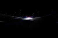 Bright light burst on horizon with radiating lines and starry sky in dark space background, creating dramatic perspective effect for technology presentations.