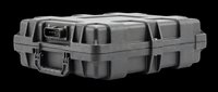 Rugged black protective case with reinforced corners and latches, isolated on transparent background, ready for clipart, print-on-demand, and design projects.